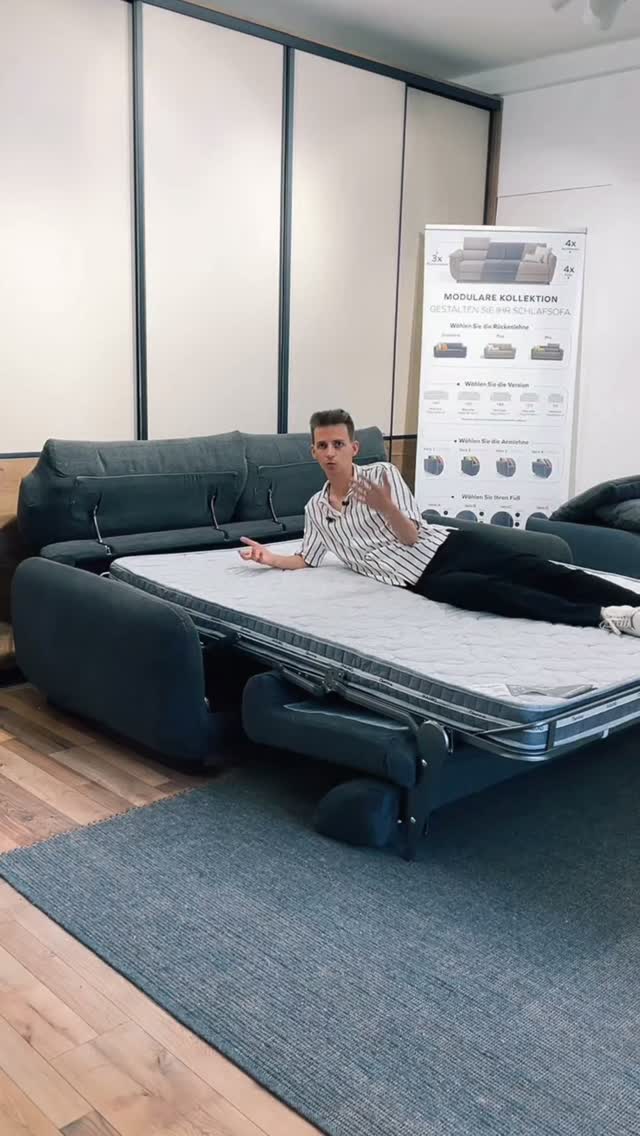 Schlafsofa mit echtem Holzlattenrost 🥰, Design-Sofa oder richtig gutes Bett? Beim Schlafsofa BOB bekommt ihr einfach beides. 🇮🇹, Mit seiner 210 cm langen Matratze bietet BOB außergewöhnlich viel Platz