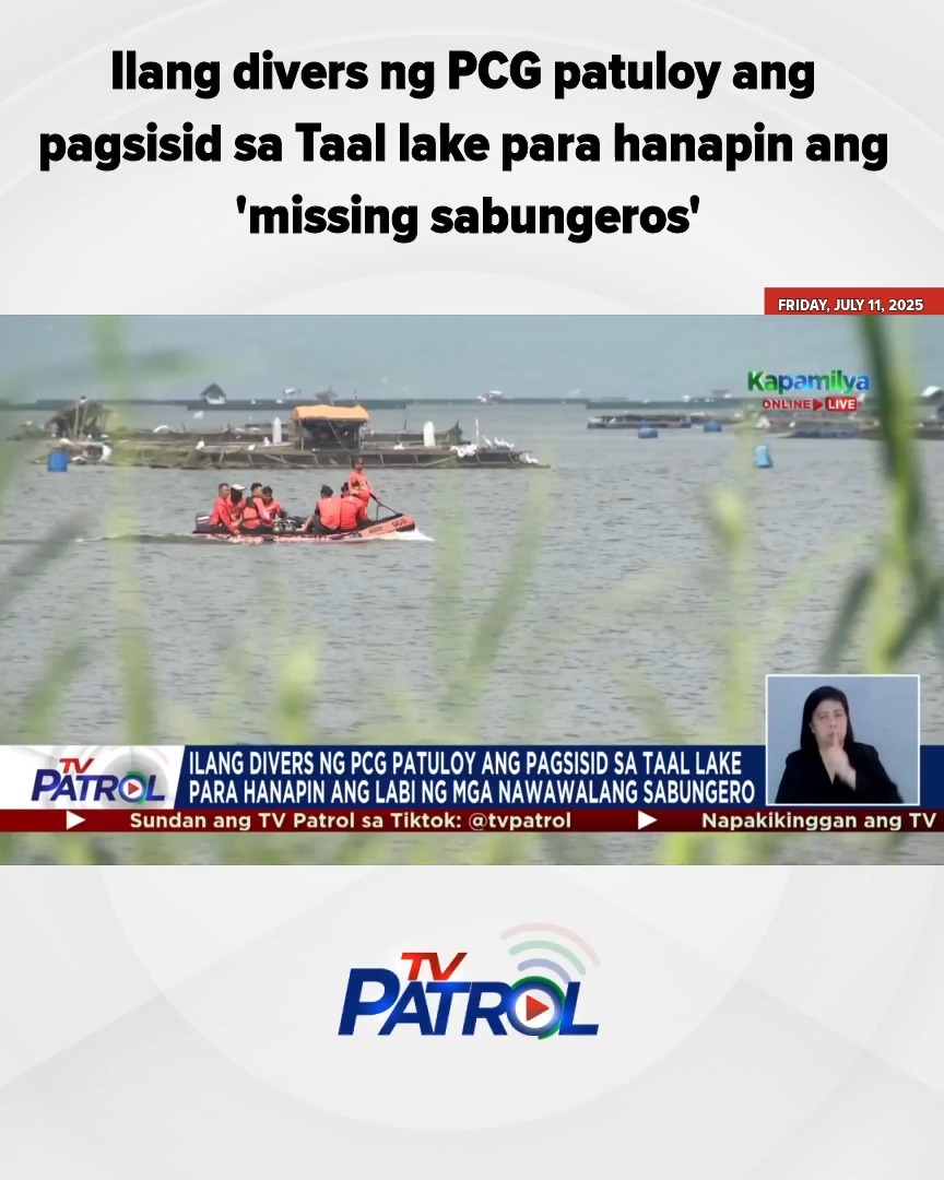 Ilang divers ng PCG patuloy ang pagsisid sa Taal lake para hanapin ang ...