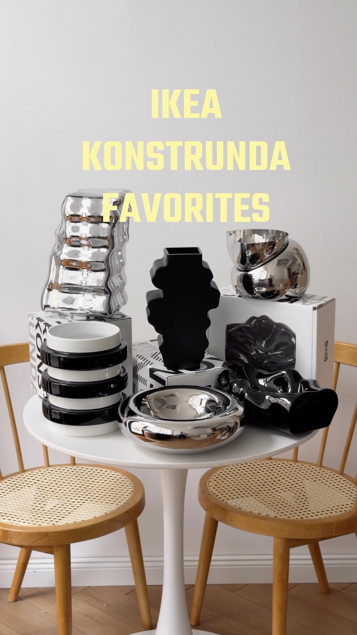 IKEA KONSTRUNDA FAVORITES, 1. KONSTRUNDA - Schale - 24,99€, 2. KONSTRUNDA - Dekoration - 24,99€, 3. KONSTRUNDA - Dekoration - 29,99€, 4. KONSTRUNDA - Vase - 24,99€, 5. KONSTRUNDA - Dekoration