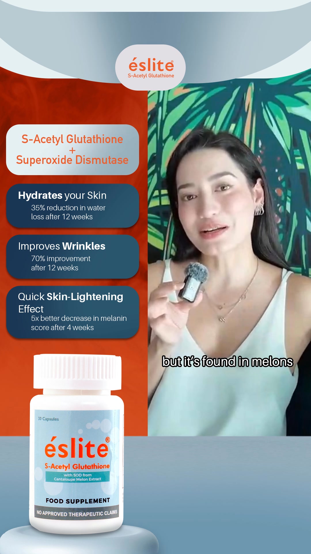 Nicole Andersson swears by Eslite S-Acetyl Glutathione to boost her glow and overall wellness., This FDA-approved supplement is more than just a beauty secret. It’s packed with anti-inflammatory and 