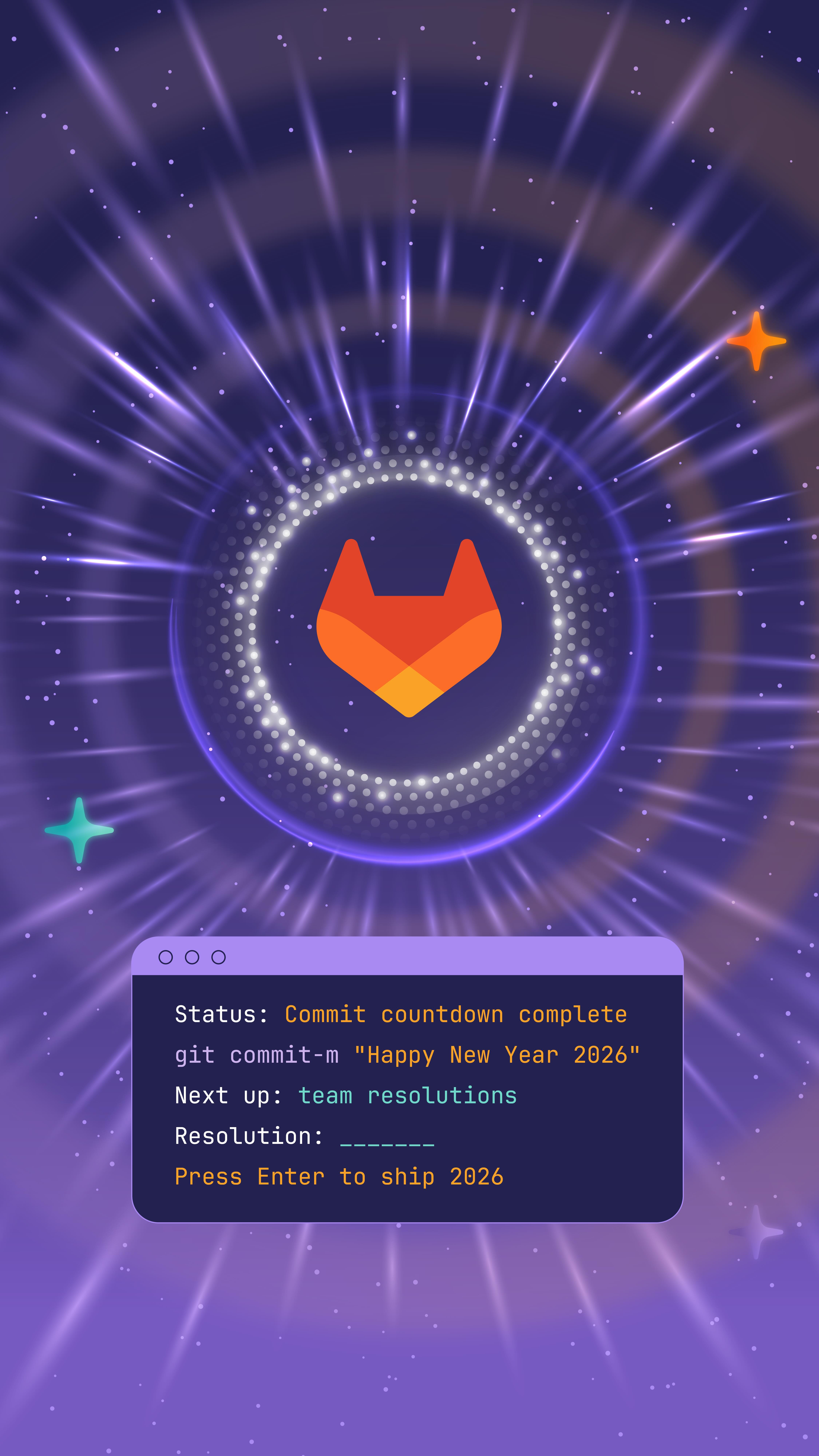 Commit Countdown, Complete! 🪩, 2026 is in production. 🚀 Happy New Year!,  Developers, tell us, what’s getting resolved in your pipelines this year? |  GitLab | Facebook