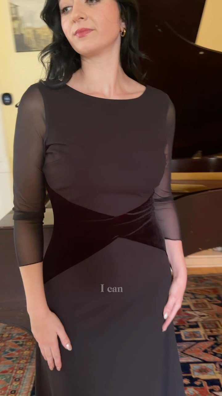 band concert black dress One and done! 🖤, Blackstrad Attire’s best selling Swan is a perfect concert dress for musicians in orchestra, band, or choir., #concertblack #classicalmusician #musicmajor #flutist concert black outfits Mozart Contrast Texture Knit $98 length gown scoop neckline Size:5-6Y Pre-Order