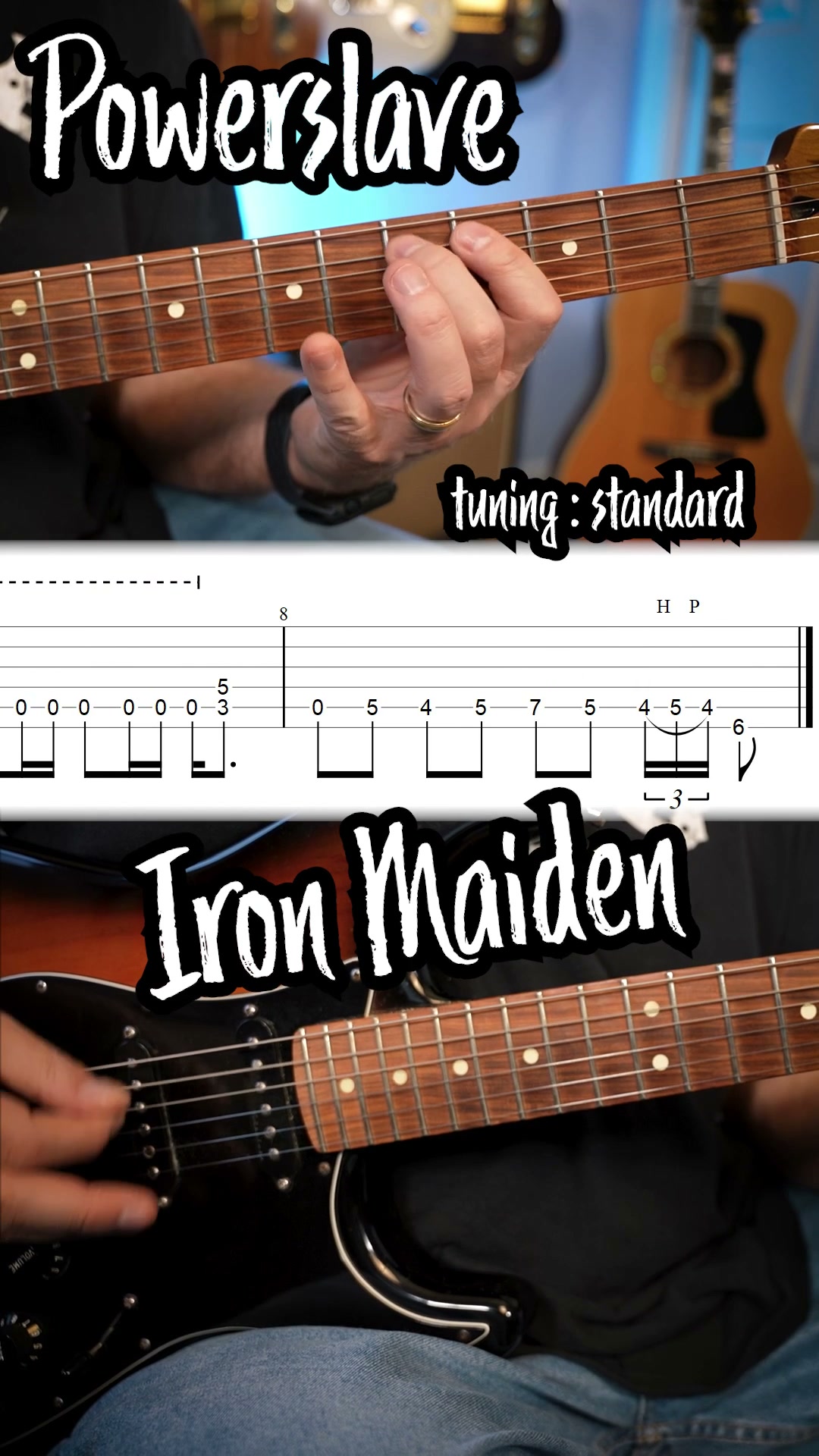 Powerslave guitar riff by Iron Maiden #guitarriff #guitartabs