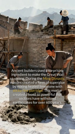 The Great Wall was held together with a form of sticky rice superglue ...