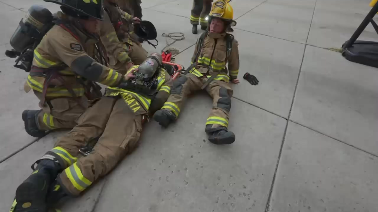 FAST Board removal into Firefighter Down CPR (emergency doffing ...