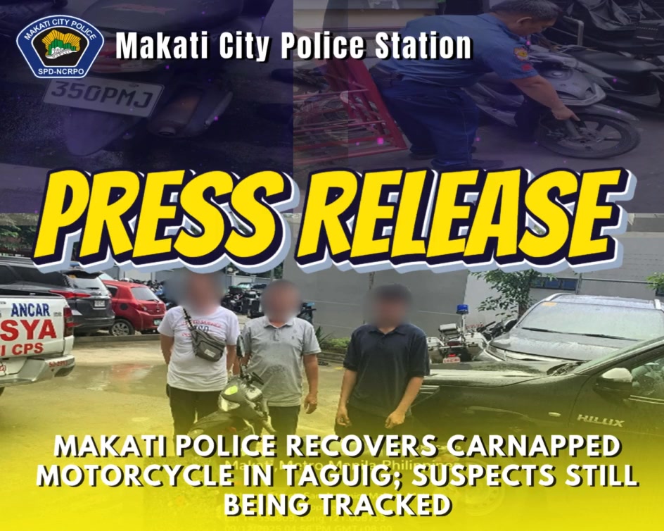 Press Release 09-2504 Makati Police Recovers Carnapped Motorcycle in ...