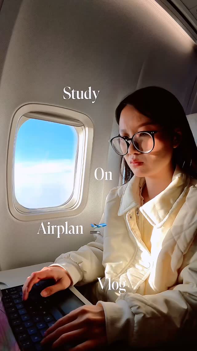Study with me on airplane ️ This study vlog was recorded during a ...