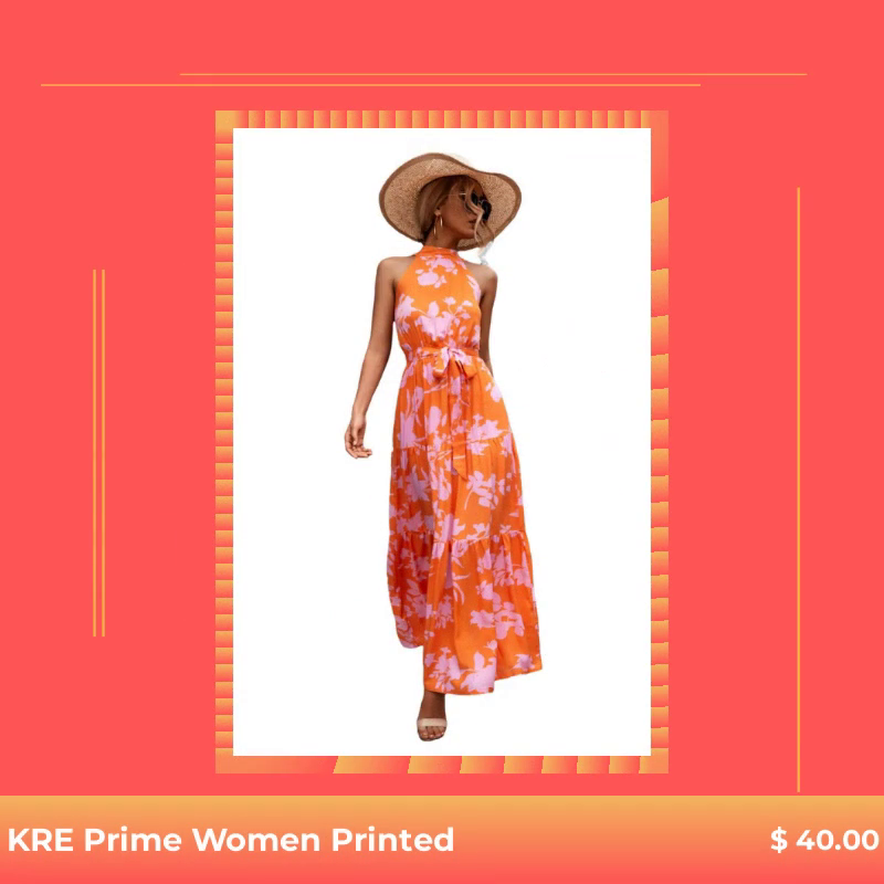 prime dress design Elevate your elegance effortlessly with the KRE Women Printed Sleeveless Tie Waist Maxi Dress! 🌟, Drape yourself in a luxurious that captures attention and turns heads. 🌺 With its flowing Color:Forest Shantung Liberatore Coral Orange One-Shoulder trees Frock designs