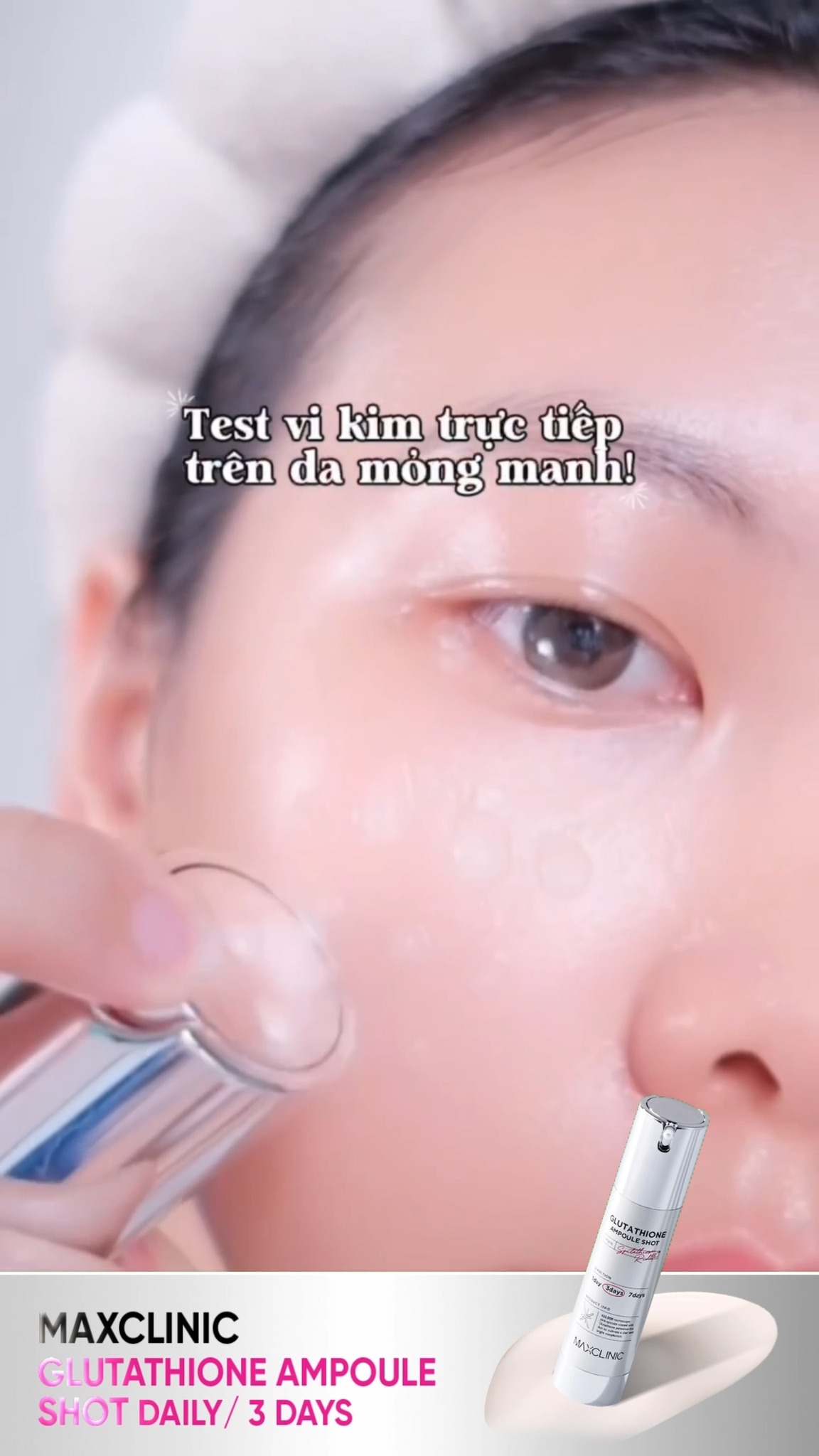 Một ampoule màu hồng, nhưng điểm đáng nói không chỉ nằm ở màu sắc. 🩷, Bên trong Maxclinic Glutathione Ampoule Shot là công nghệ SPITATHIONE REEDLE™ với các spicules siêu nhỏ kết hợp Glutathione và 