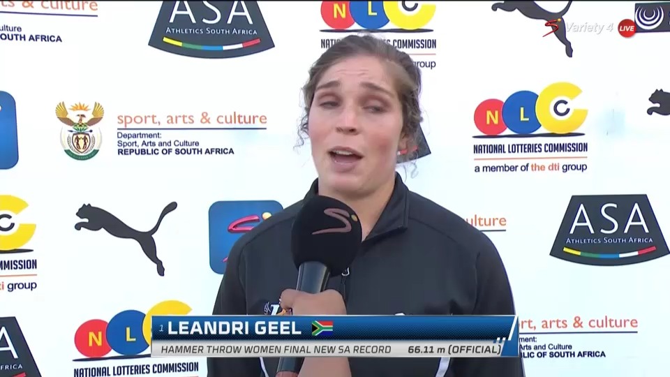 Leandri Geel is the new South African record holder in the Women's ...