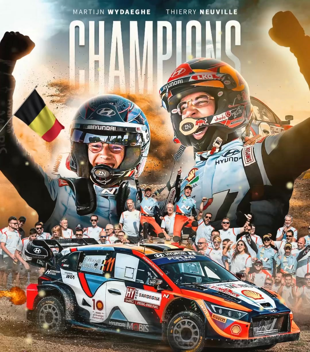 Thierry Neuville and Martijn Wydaeghe are the 2024 World Rally