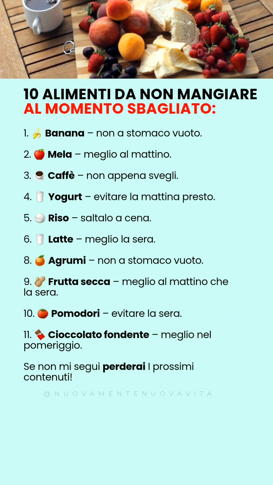 10 Alimenti da non mangiare al momento sbagliato | Nuova Mente - Nuova ...