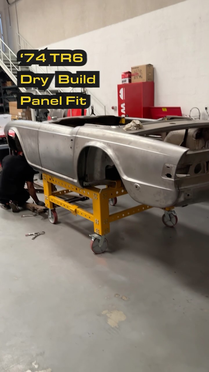 Bare metal, dry build panel fit on our 1974 TR6 restoration ...
