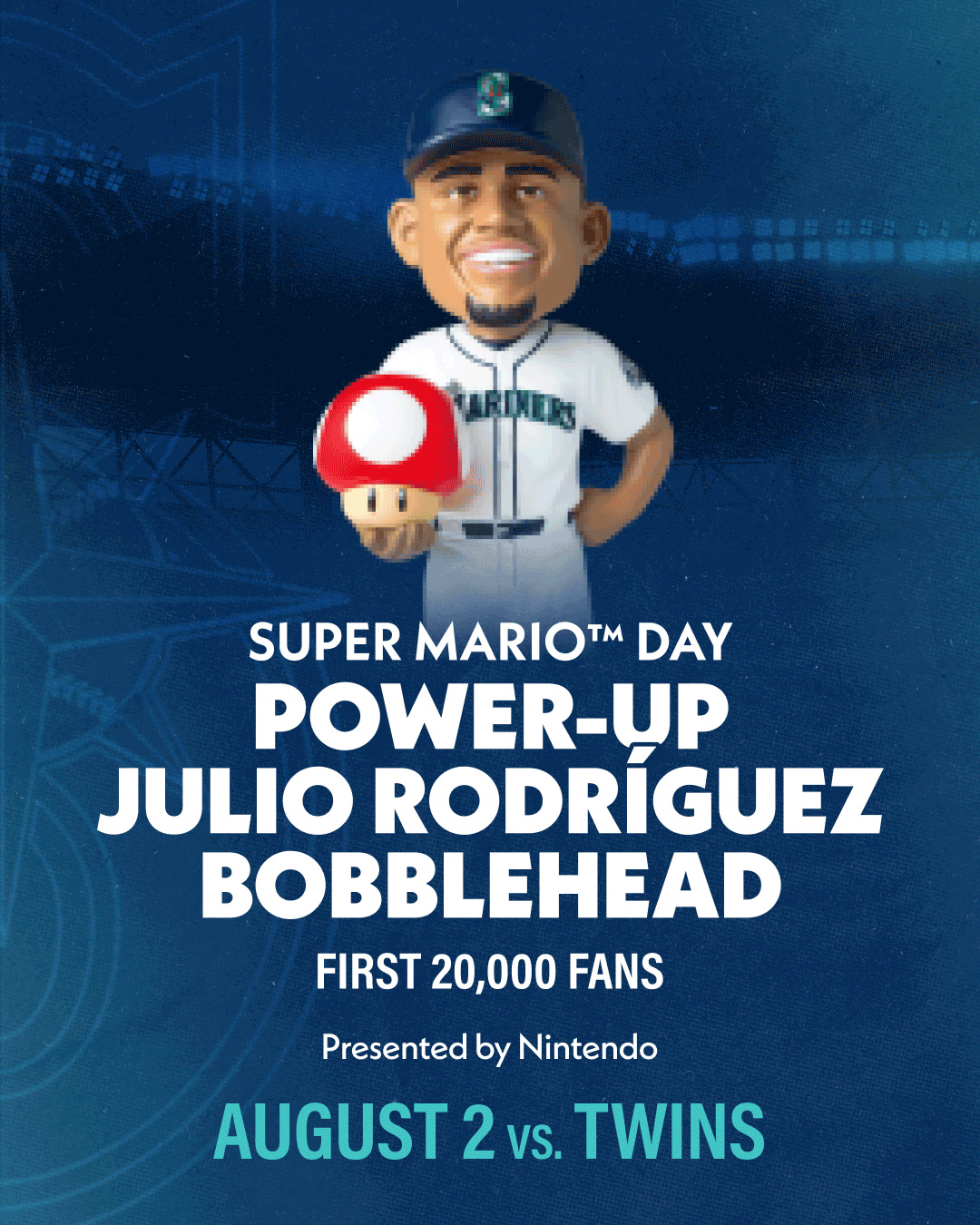 マリナーズ観戦限定Julio Rodriguez /Marioボブルヘッド Level up your collection with an epic Julio Rodríguez bobblehead