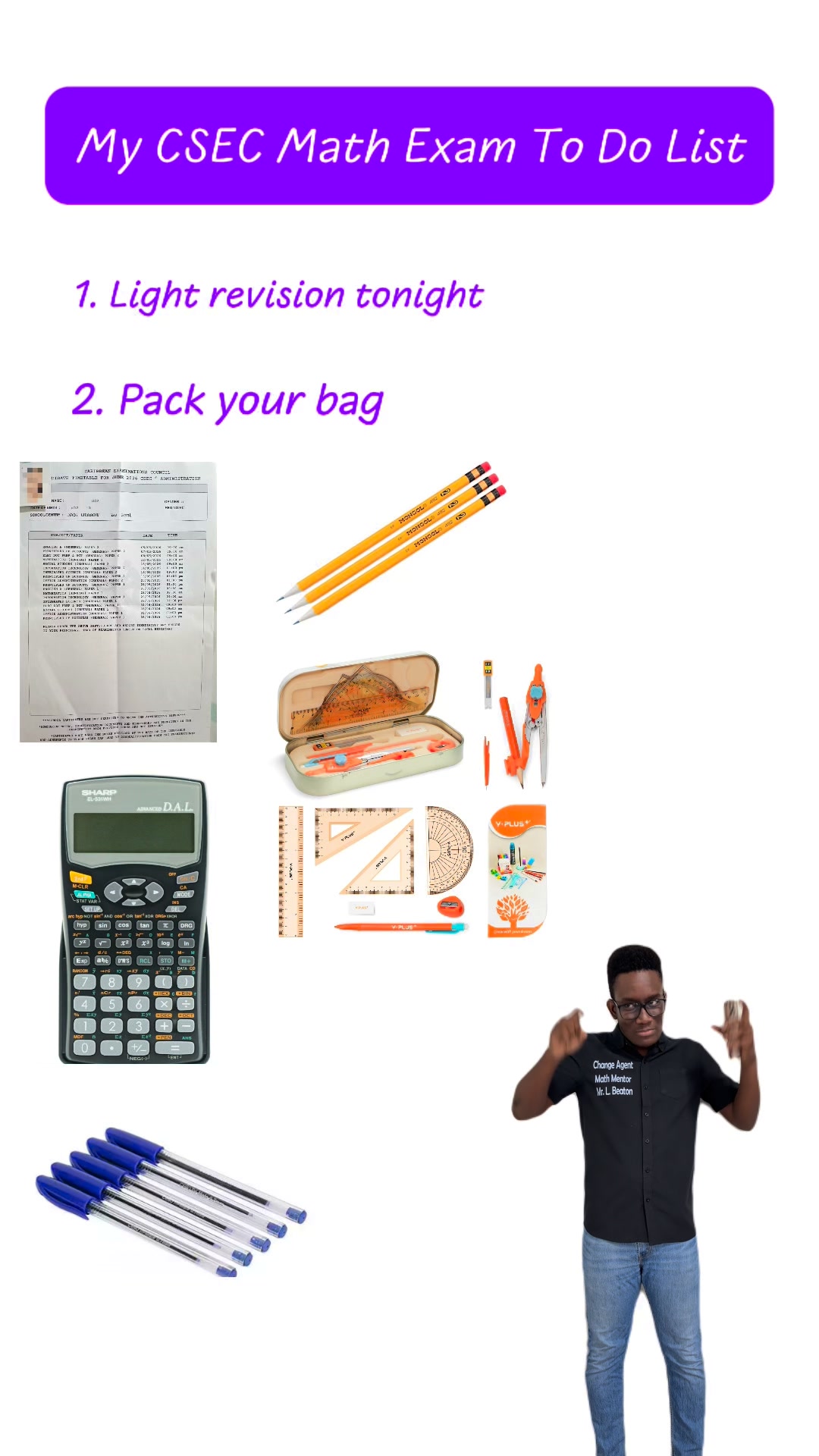 My CSEC Math To Do List 📝 part 1 | Sir Leon Beaton -Mathematics