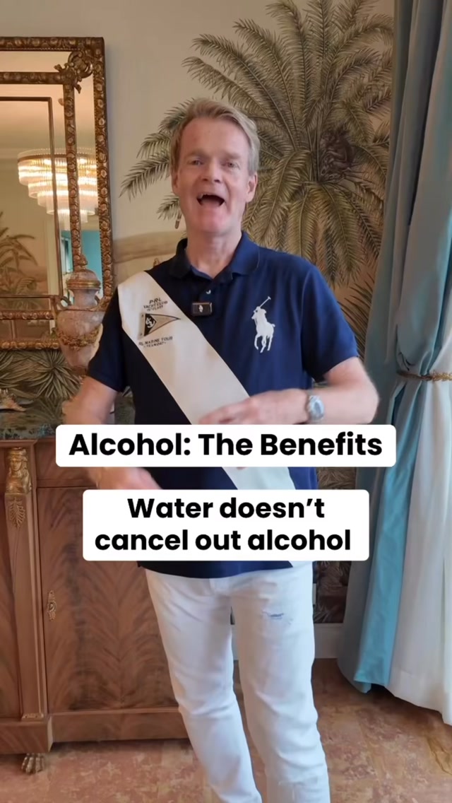 Alcohol plus water does not equal zero., Lovely little myth., People say:, “Have a beer, then have a glass of water.”, And yes, drinking water may slow you down., It may reduce dehydration., It may 