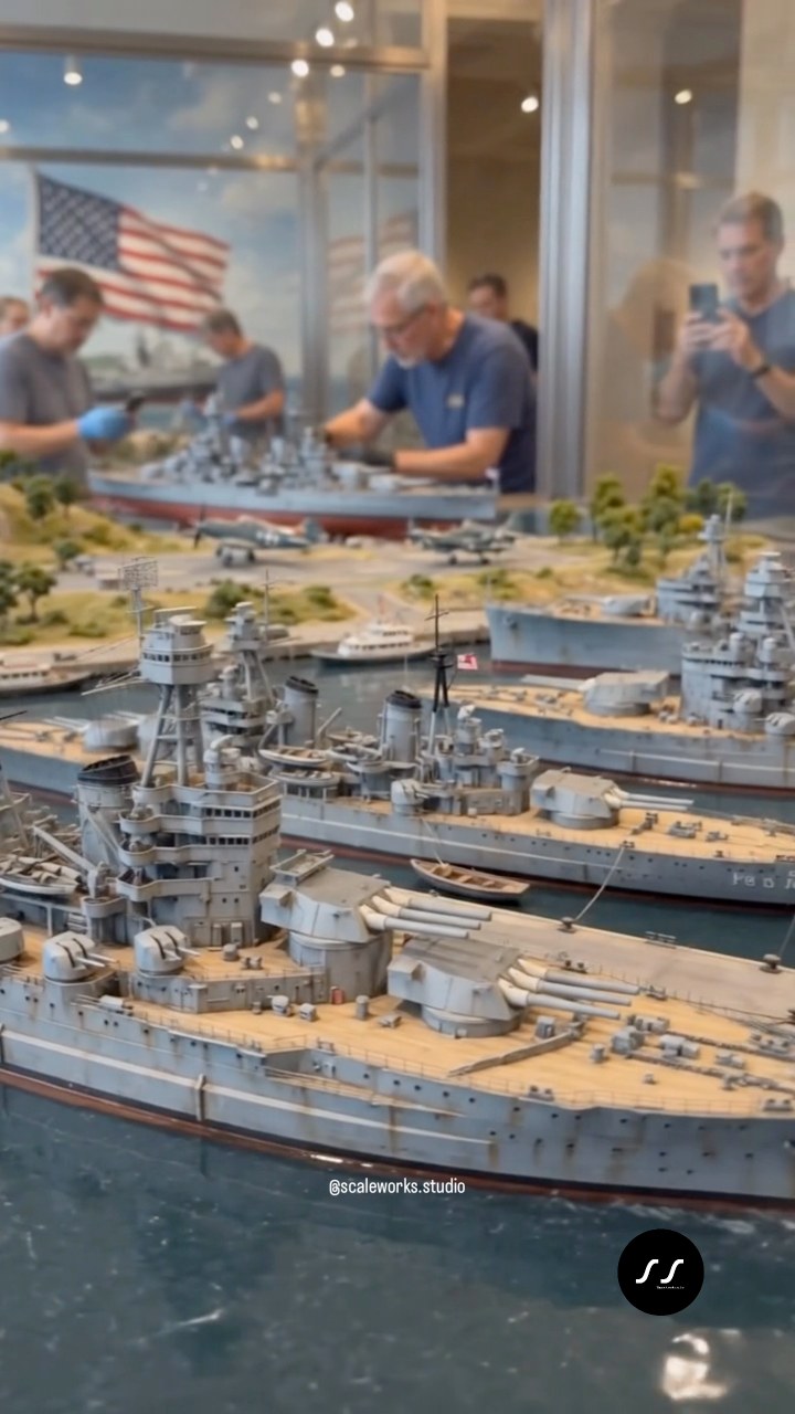 Building ship models from Pearl Harbor's Battleship Row