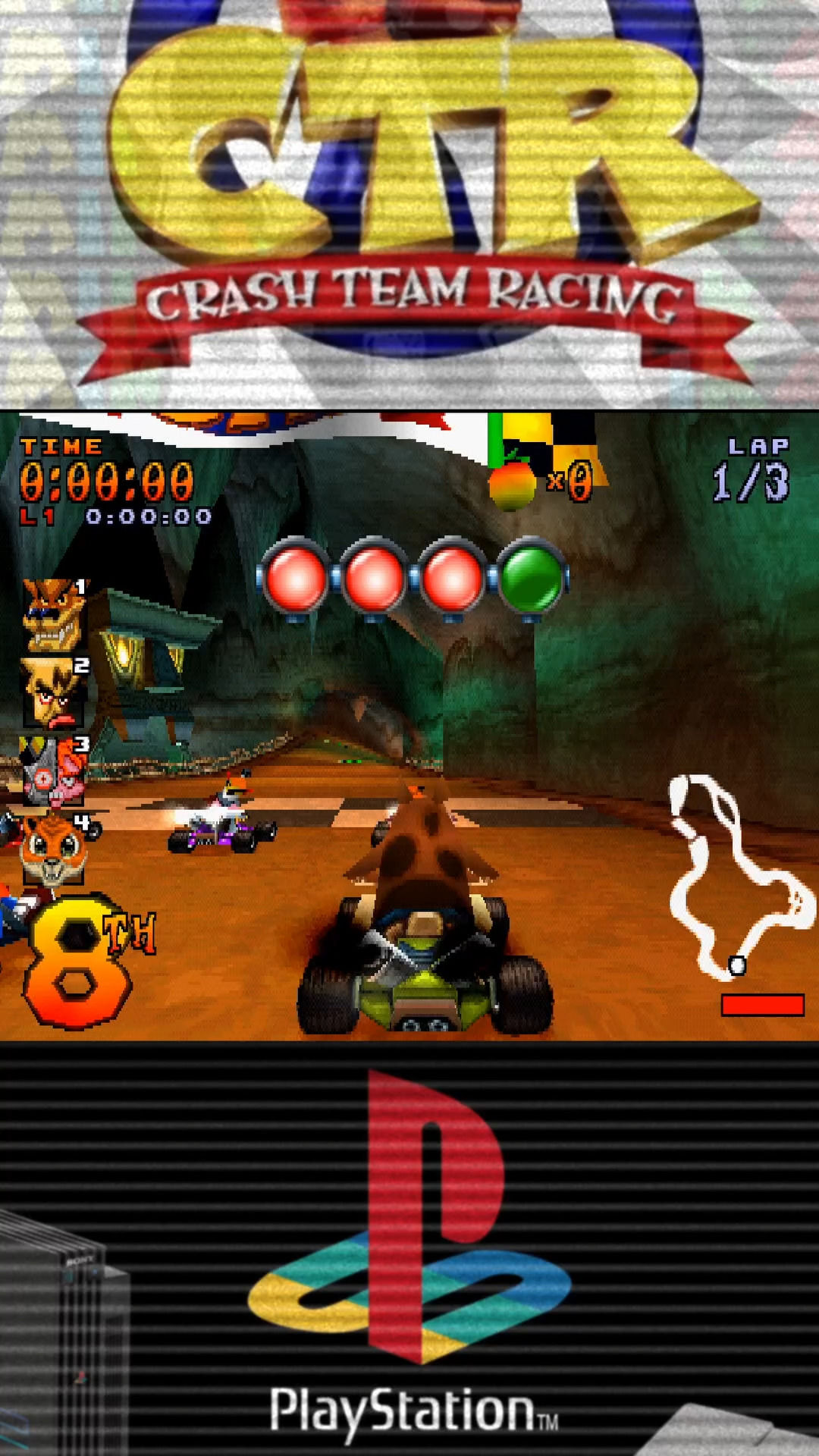 Jeu CTR Crash Team Racing – PS1 – Version PAL Complète – Bon état