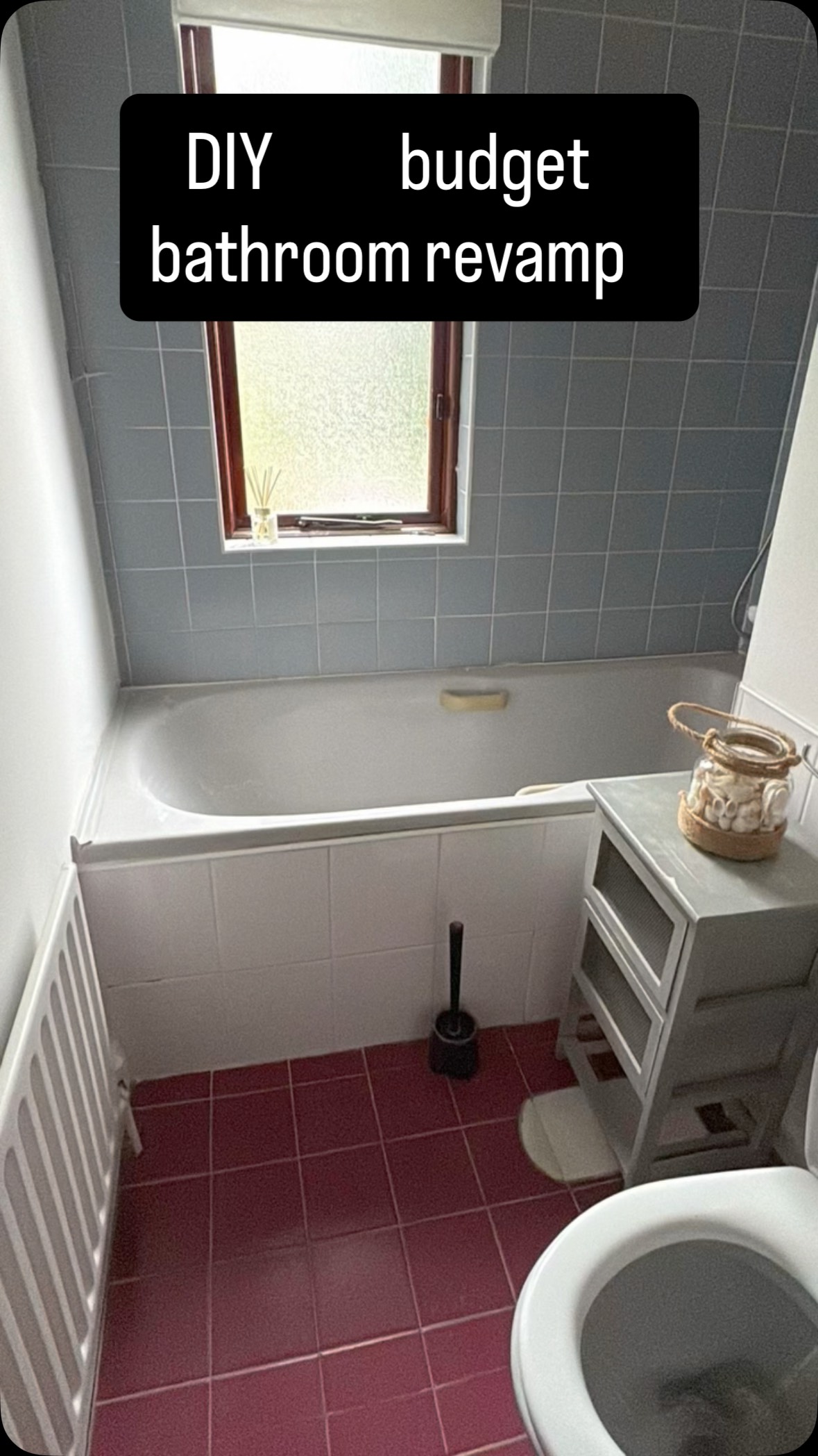 See captions below A DIY budget revamp success with sticker tiles and ...