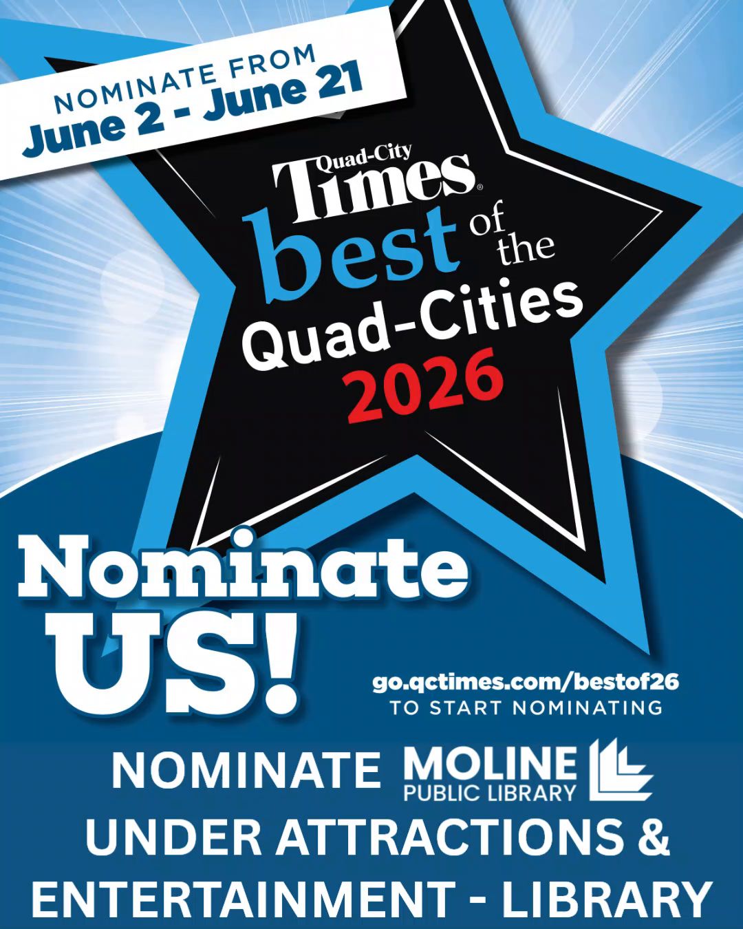 Show us some love - nominate the Moline Public Library as Best