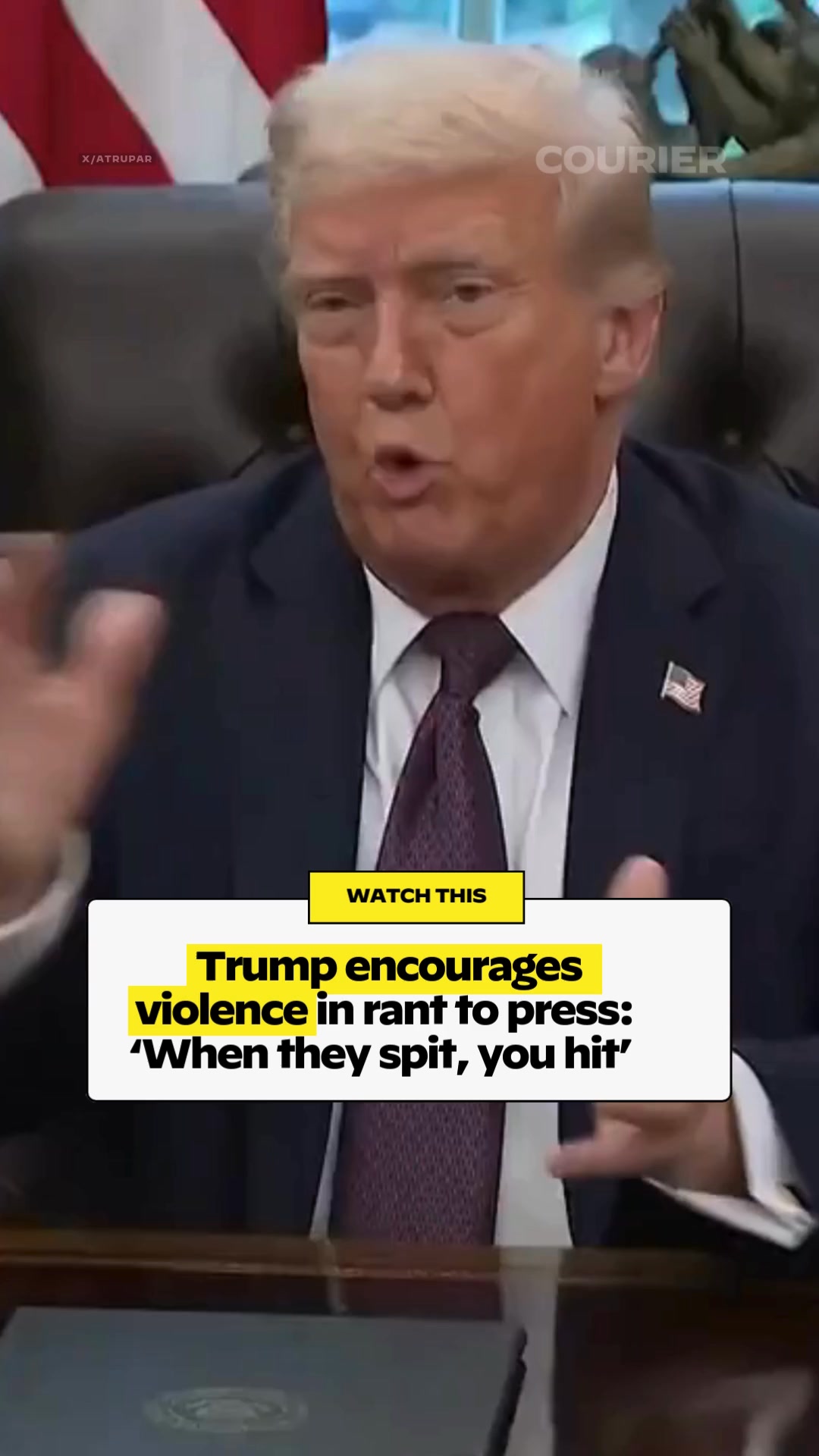 Trump goes on rant encouraging violence. | COURIER | Facebook