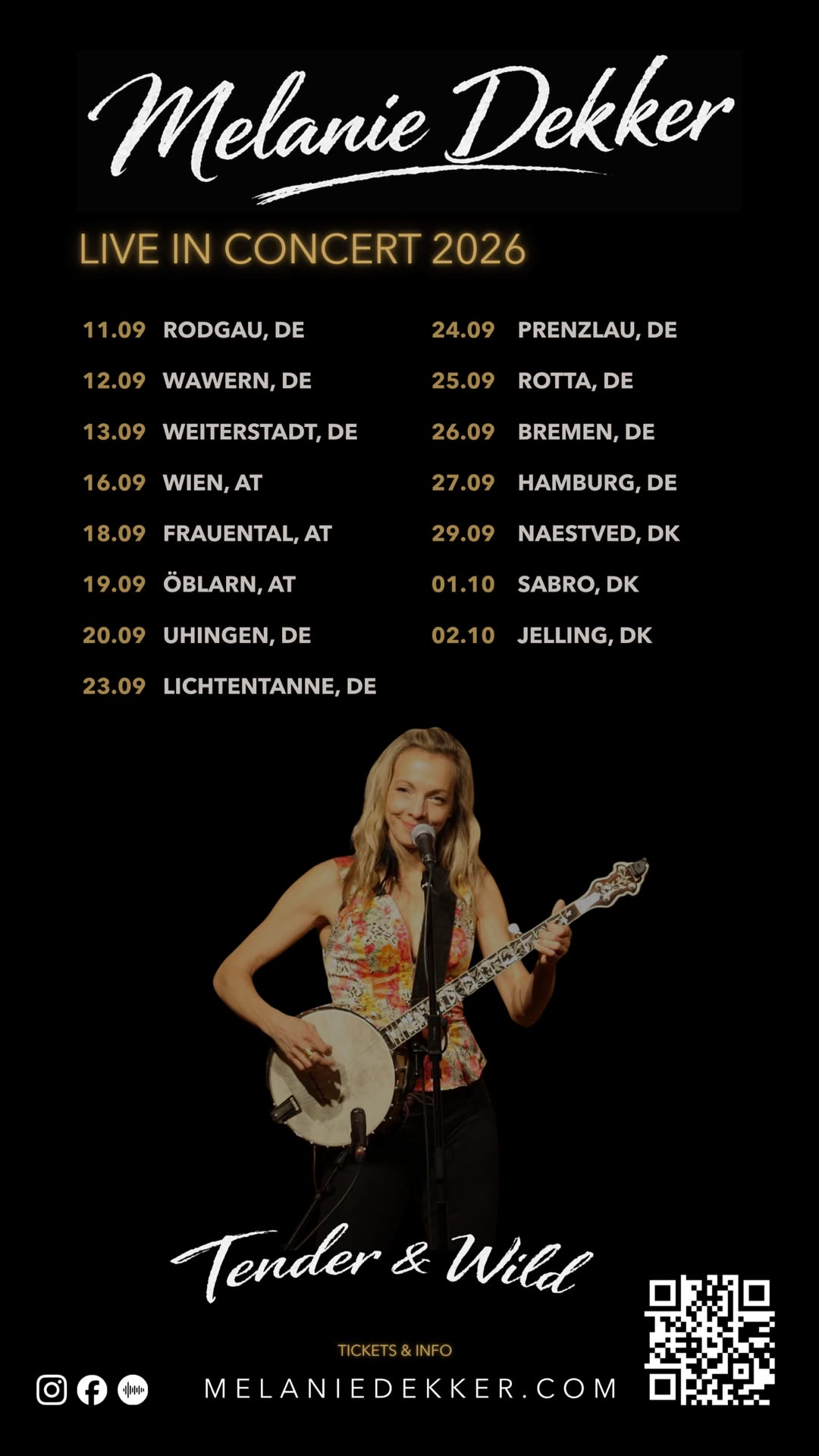 Melanie Dekker 2026 – The Tender & The Wild Tour