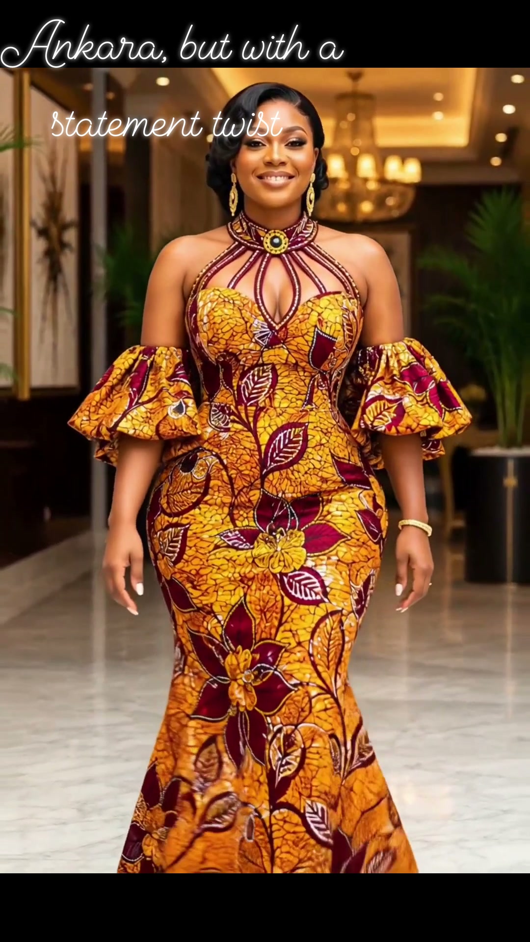 Inspiring Ankara new design. The flap on the shoulder or the dress seperated it from the rest