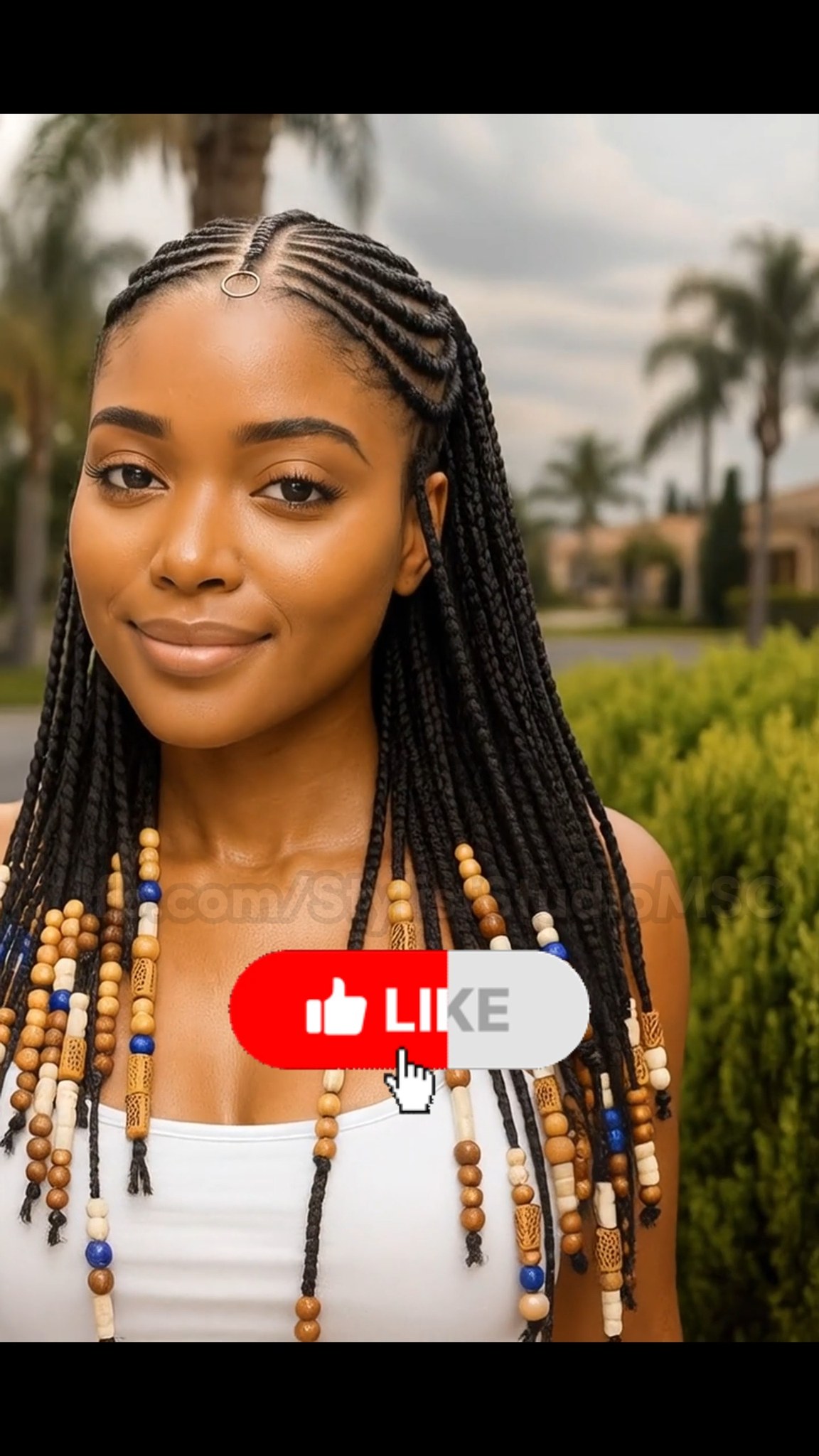 Beaded Cornrows with Natural Touch 🌿 #braidswithbeads | Stylist Studio ...