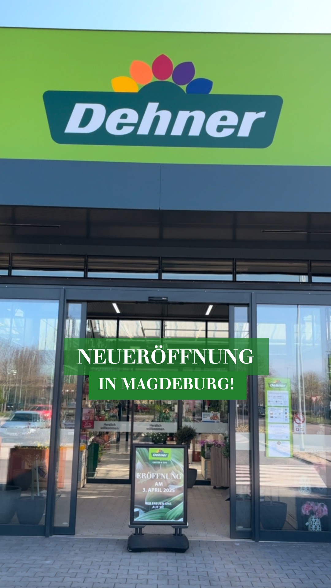 Heute ist es endlich soweit! Unser neues Dehner Gartencenter in Magdeburg eröffnet! 🎉 Kommt vorbei und entdeckt auf knapp 4000 m² eine riesige Auswahl an Pflanzen, Gartenmöbeln und Deko. 😎, Natürlich