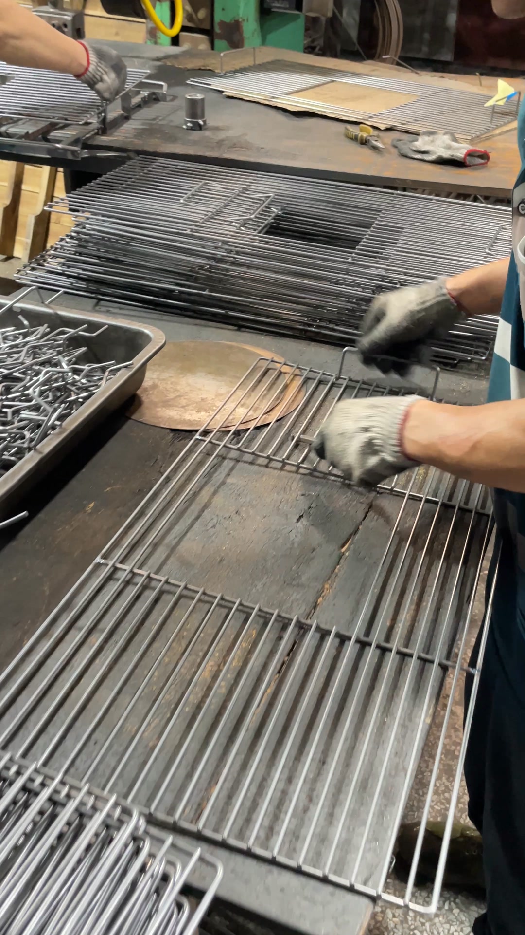 Inside the factory Spot welding production process of barbecue grill ...