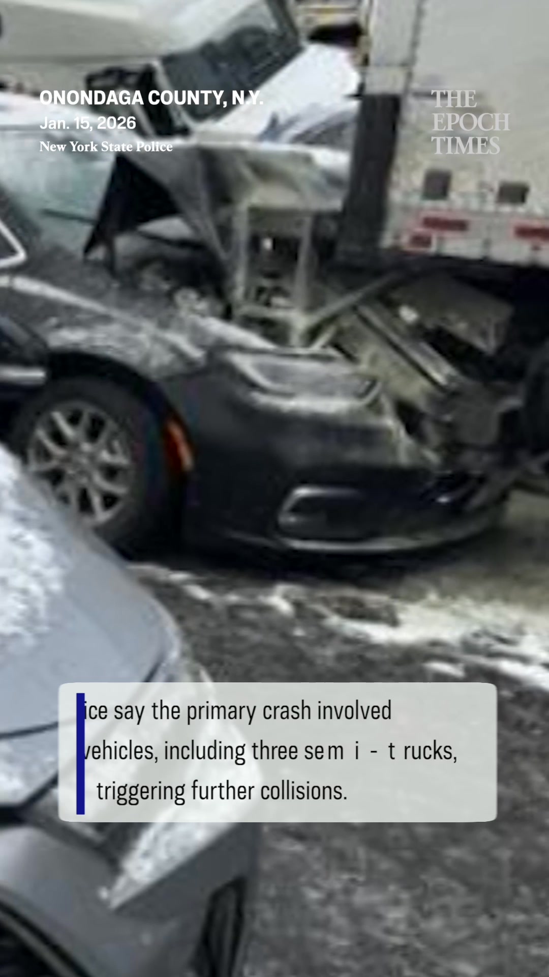 Authorities say winter weather conditions contributed to a chain ...