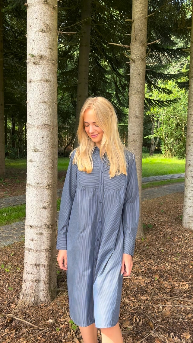 layered striped trapeze shirt dress Stop treating this like a one-way outfit — the Rosie short dress works over trousers just as well as on its own. cotton, a front yoke for structure, and a collar keep it SU26JULY