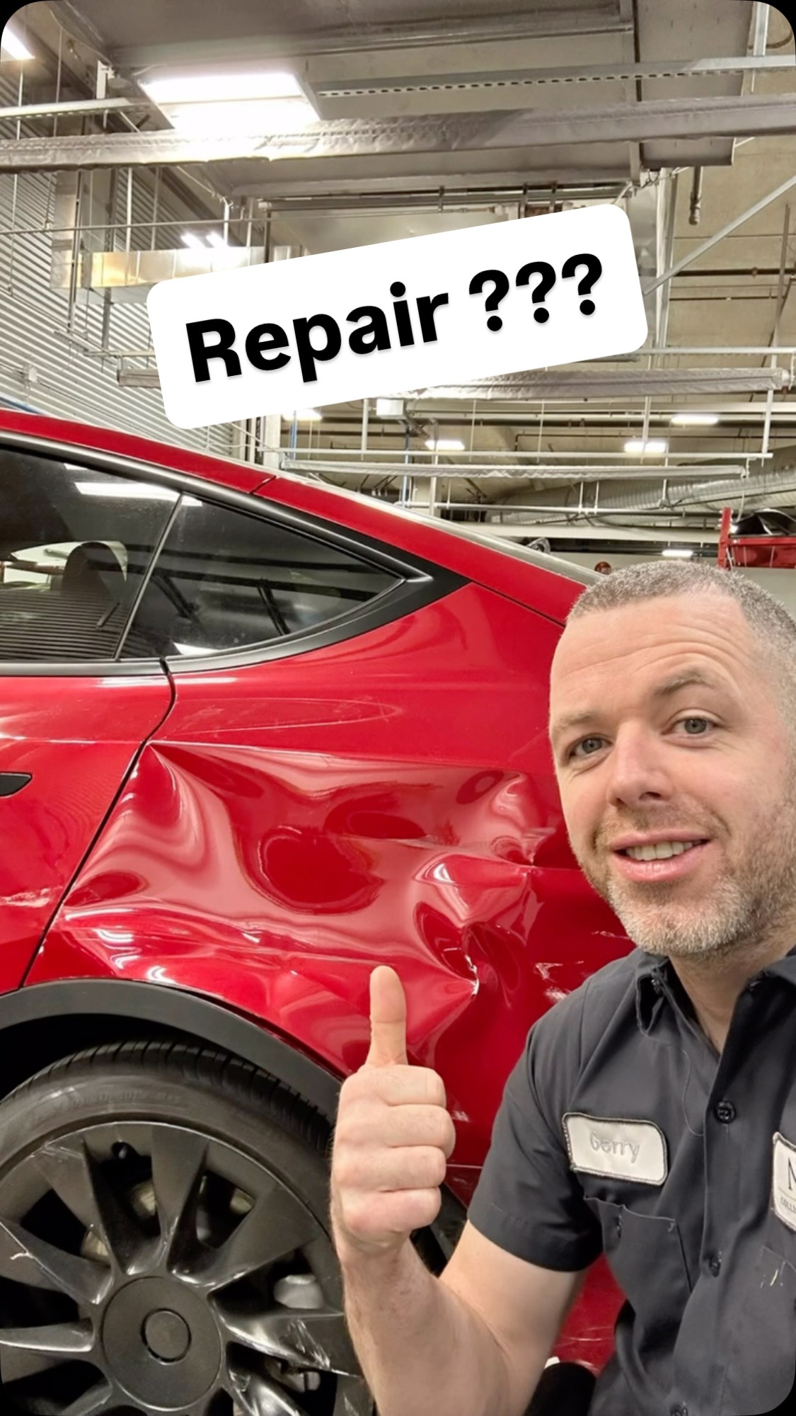 Off with the old & on with new, Tesla model Y quarter panel replacement ...