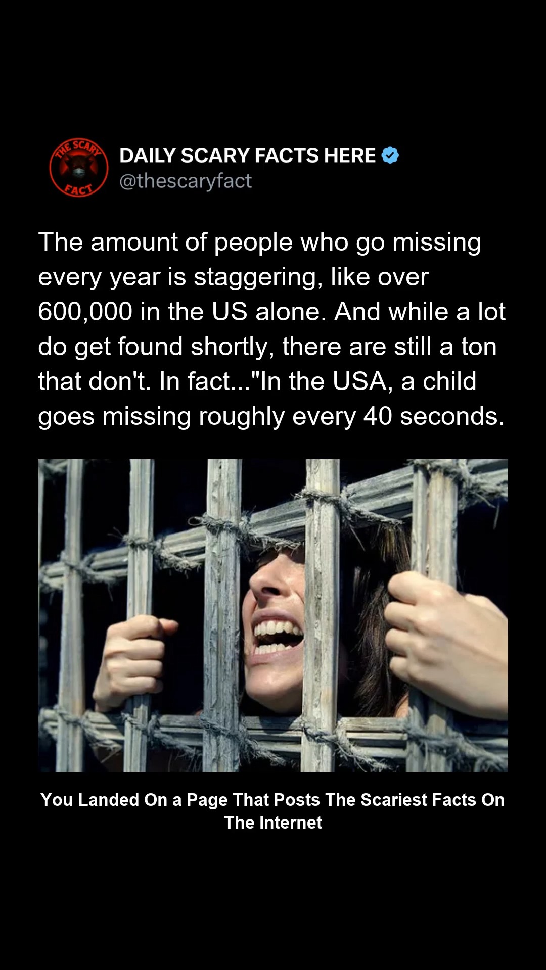 Each year, over 600,000 people are reported missing in the United ...