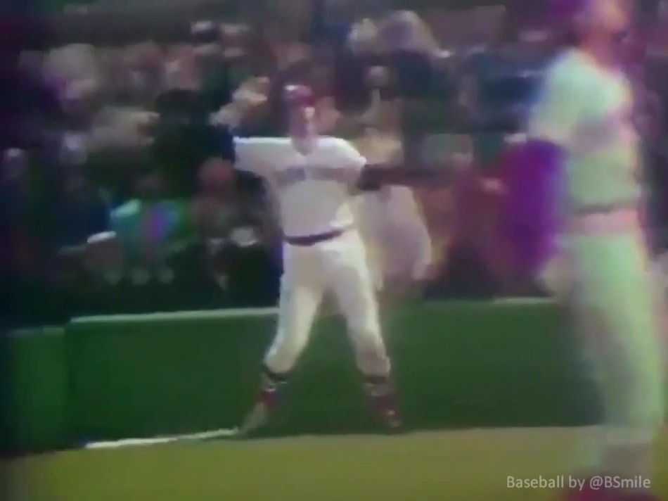 Boston #RedSox catcher Carlton Fisk hits a 12th inning walk-off HR