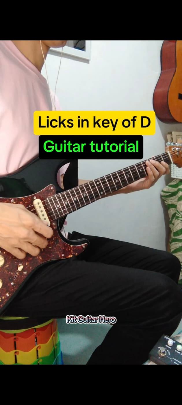 Licks kn key of D / guitar tutorial 🎸 🎸 Smiger LG-2 PRO RW BLK 🎸 # ...