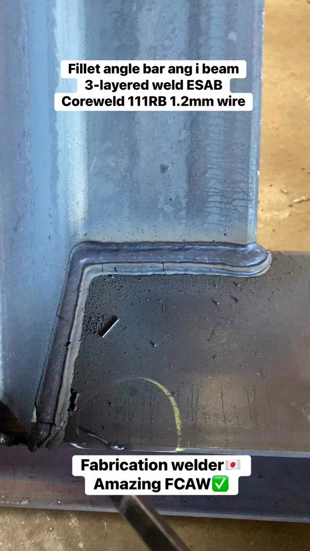 Fillet angle bar and i beam weld👨‍🏭 #fypシ゚viralシ #jerielwelding # ...