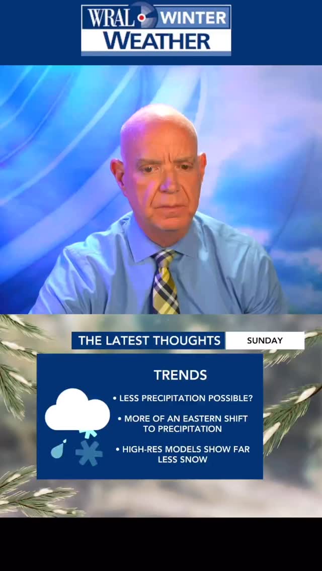Seeing changes regarding Sunday snow chances. | WRAL Mike Maze | Facebook