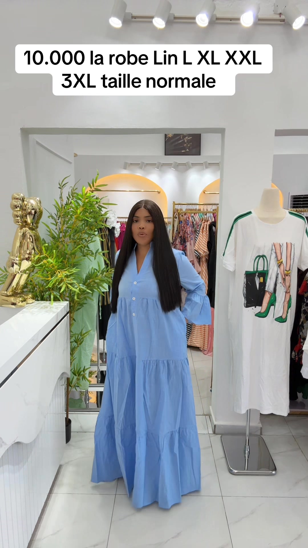 10.000 la robe lin 🥰 Taille L XL XXL 3XL taille normale je porte L ...