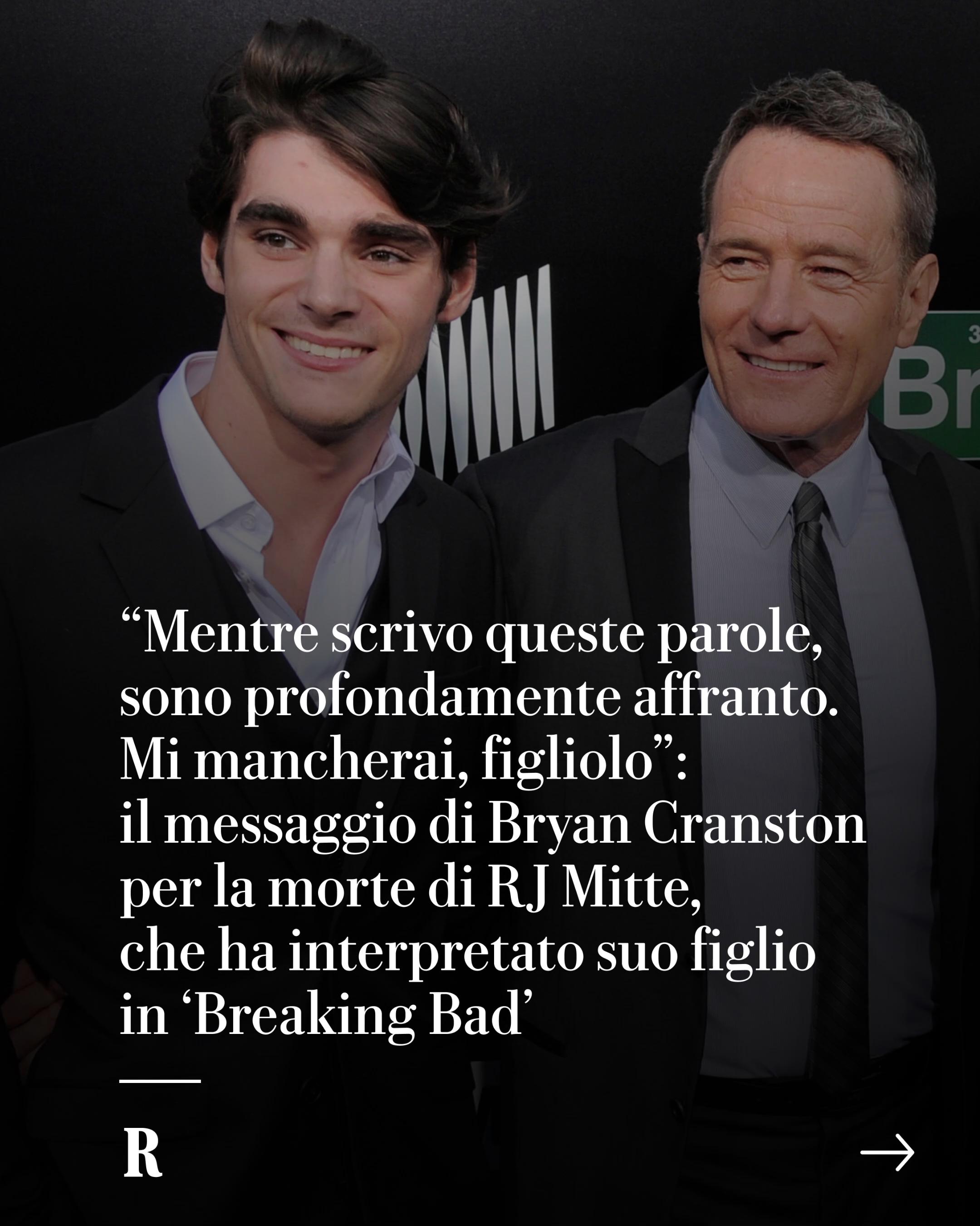 Il grande pubblico lo aveva conosciuto come uno dei protagonisti della  serie Breaking Bad. L'attore statunitense RJ Mitte è morto a 34 anni:  secondo quanto riportato da Tmz, che cita fonti ...