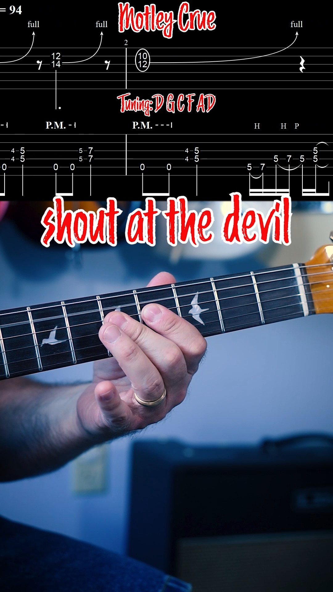Shout at the Devil guitar riff by Motley Crue with tabs. Tune down to ...
