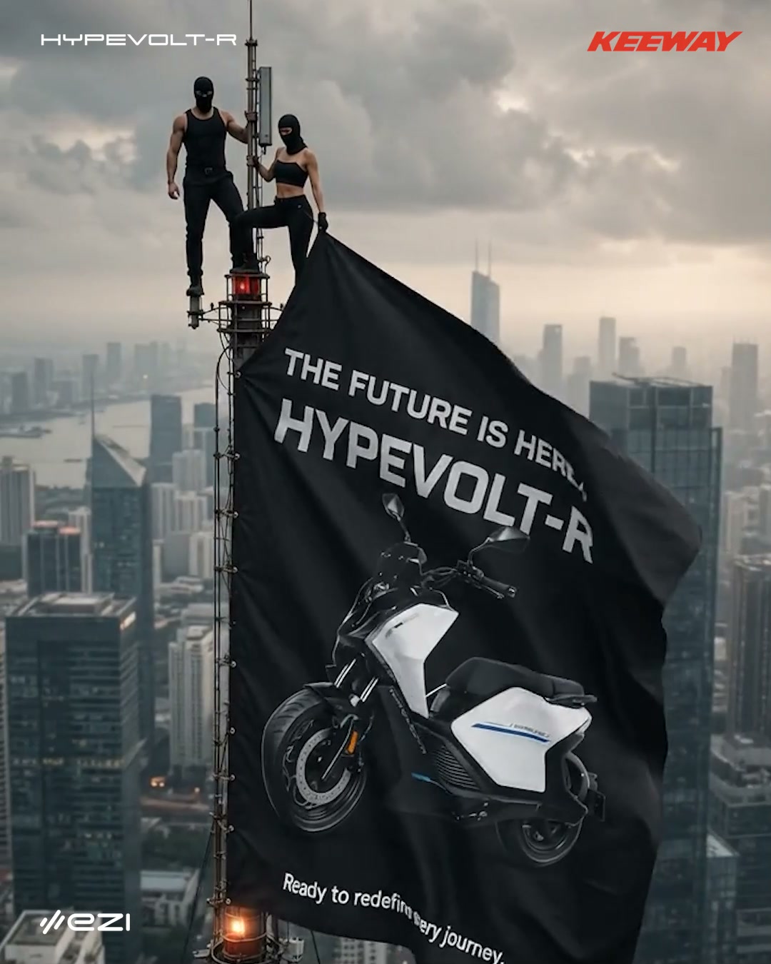 The future doesn't wait. It takes over. The Keeway Hypevolt-R is