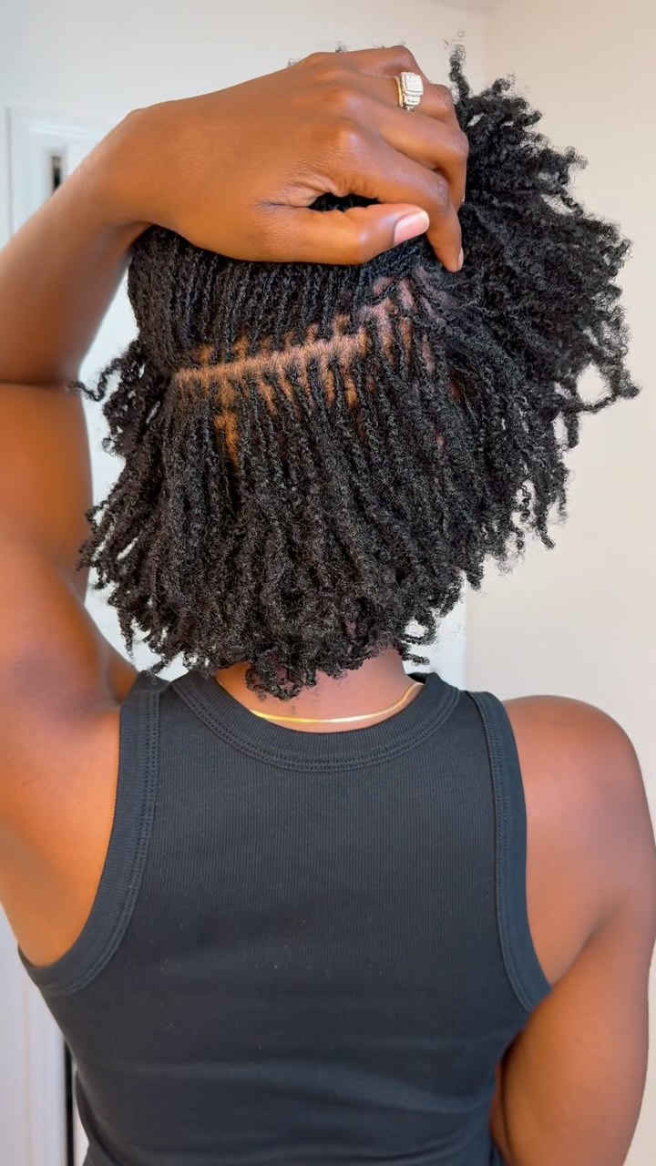 Stretched my Microlocks by braiding them down. I did not add products ...