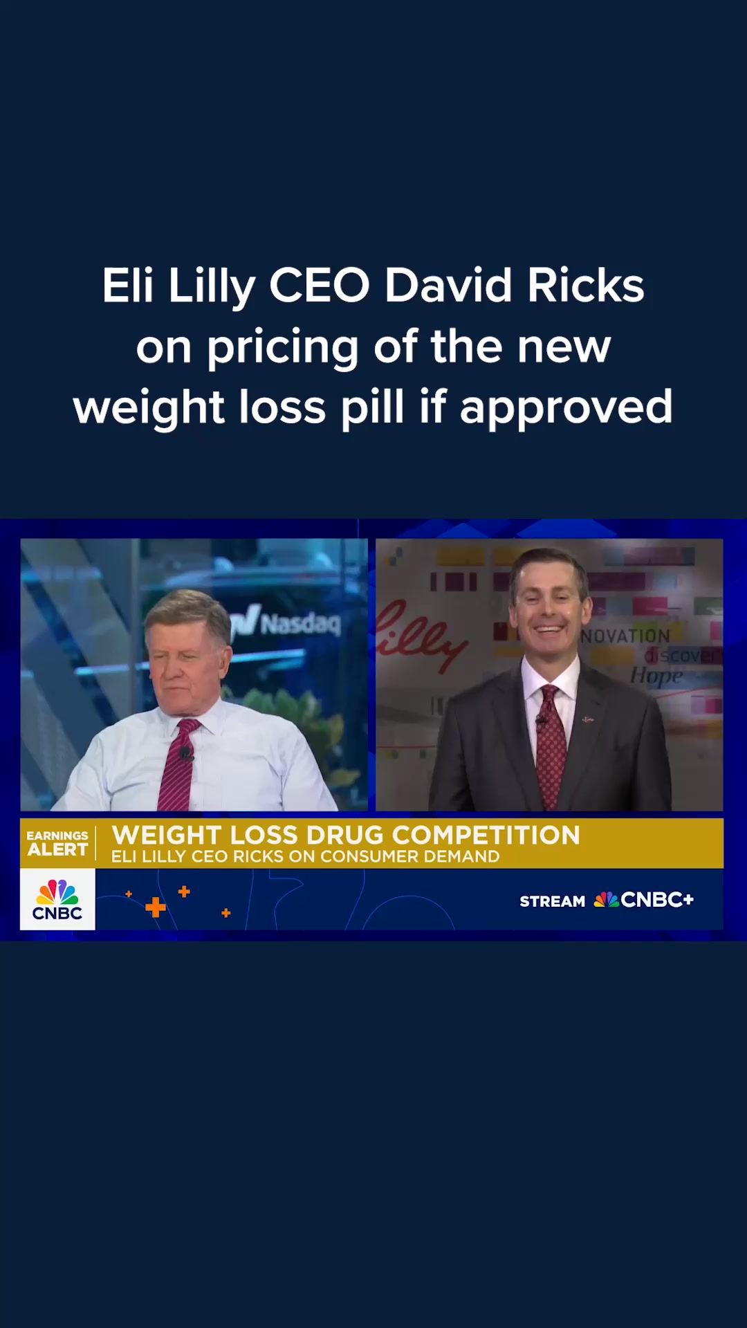 Eli Lilly chairman and CEO David Ricks discusses the status of the ...