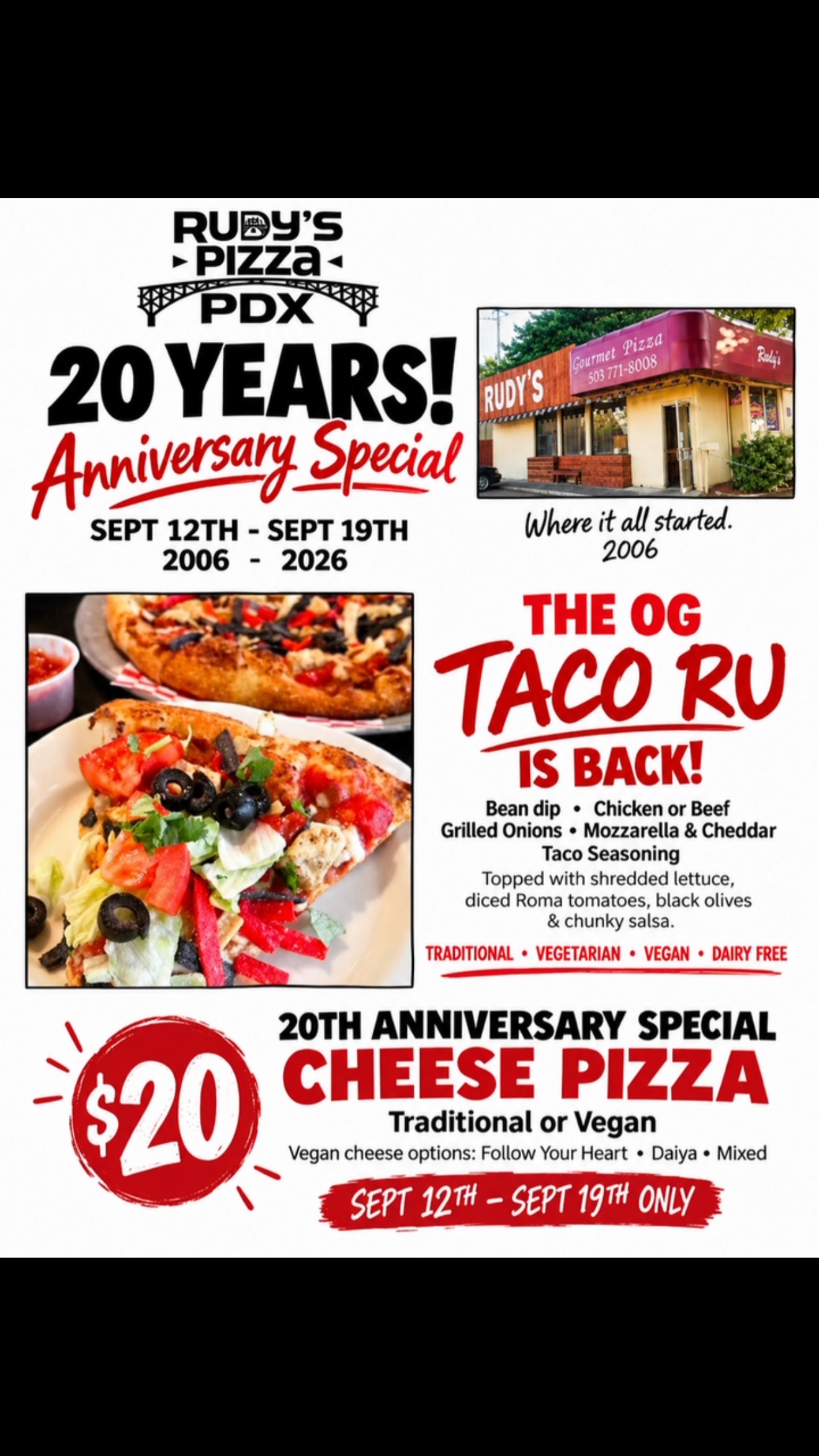 Rudy's Gourmet Pizza | Portland OR