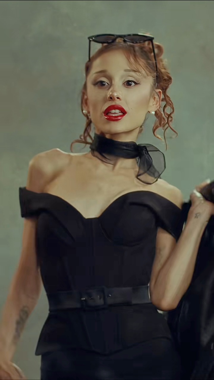 ariana grande black dress music video wears self-portrait in the new 'petal' video. Styled by @luxurylaw ariana grande black dress
