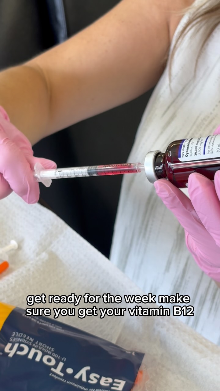 second b12 injection start your Monday off right with a 30 shot 💉🩸 #medspa #vitaminshot #b12shot #ivtherapy #peptides Skincare