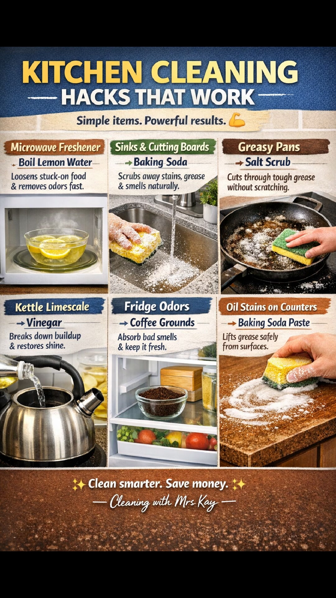 🍋 KITCHEN CLEANING HACKS THAT ACTUALLY WORK No fancy products needed ...