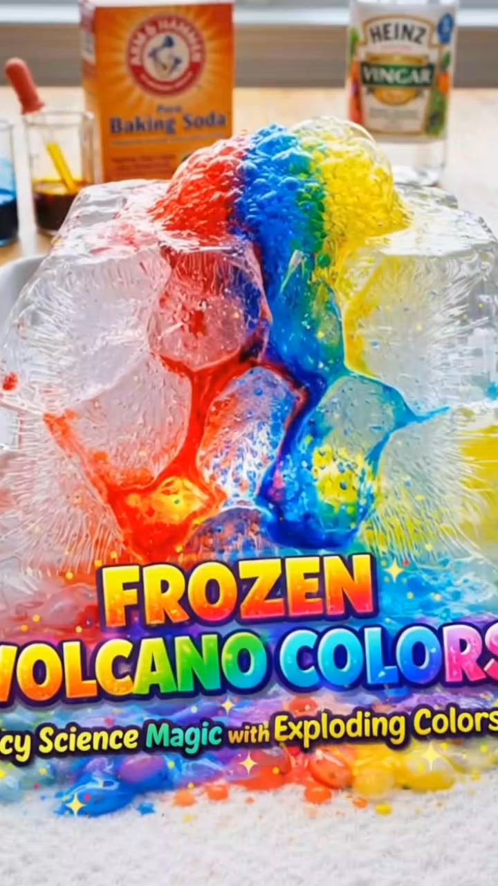 🌋 Frozen Volcano Colors – Icy Science Magic! ️🌈 🎨 What You’ll Need ...