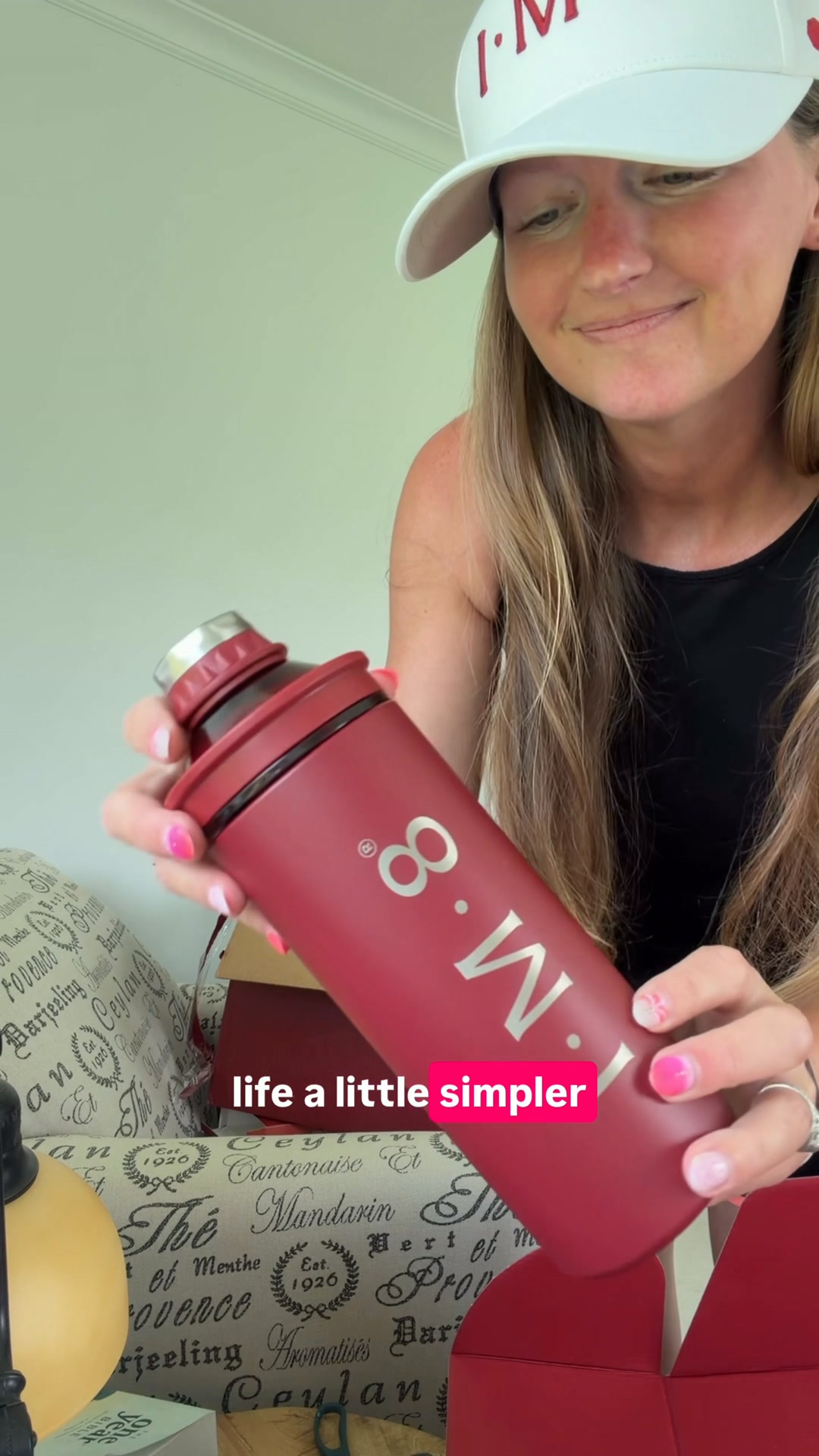 Tired of a cabinet full of supplements? 🙋🏼‍♀️, IM8 combines 92 premium ingredients into one simple daily drink, with 3 delicious flavors to choose from!, I have it linked in my bio if you want to 